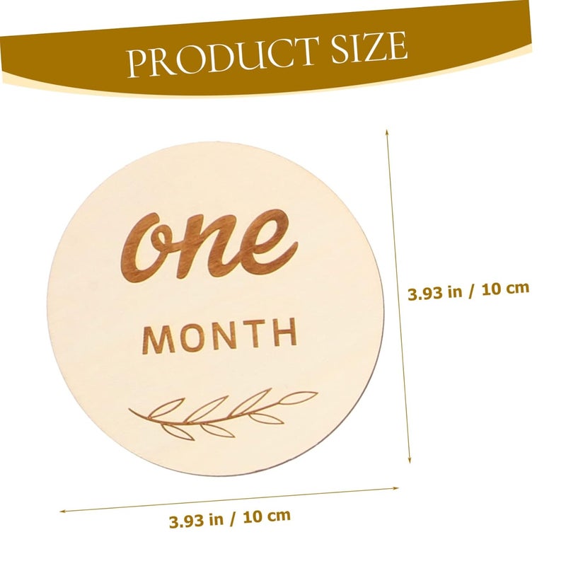 14Pcs Wooden Milestone Cards For Newborn Photography Monthly Growth Sign Photo Props - Image 2